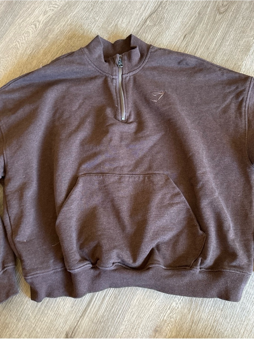 Gymshark Men’s Half-Zip Sweatshirt in Dark Brown